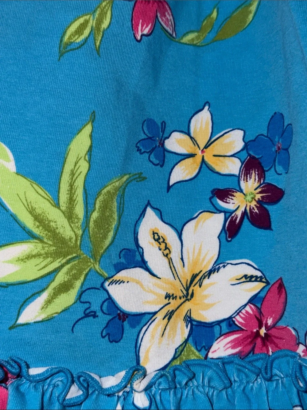 Koala Kids Turquoise Floral Summer Dress with Matching Bloomers Vintage 90’s